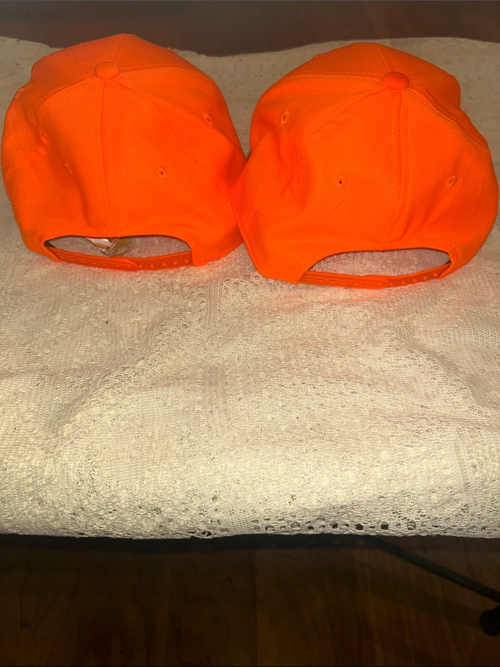 2 Bright Orange Baseball hat for hunters  with Adjustable Fit. - Picture 4 of 4
